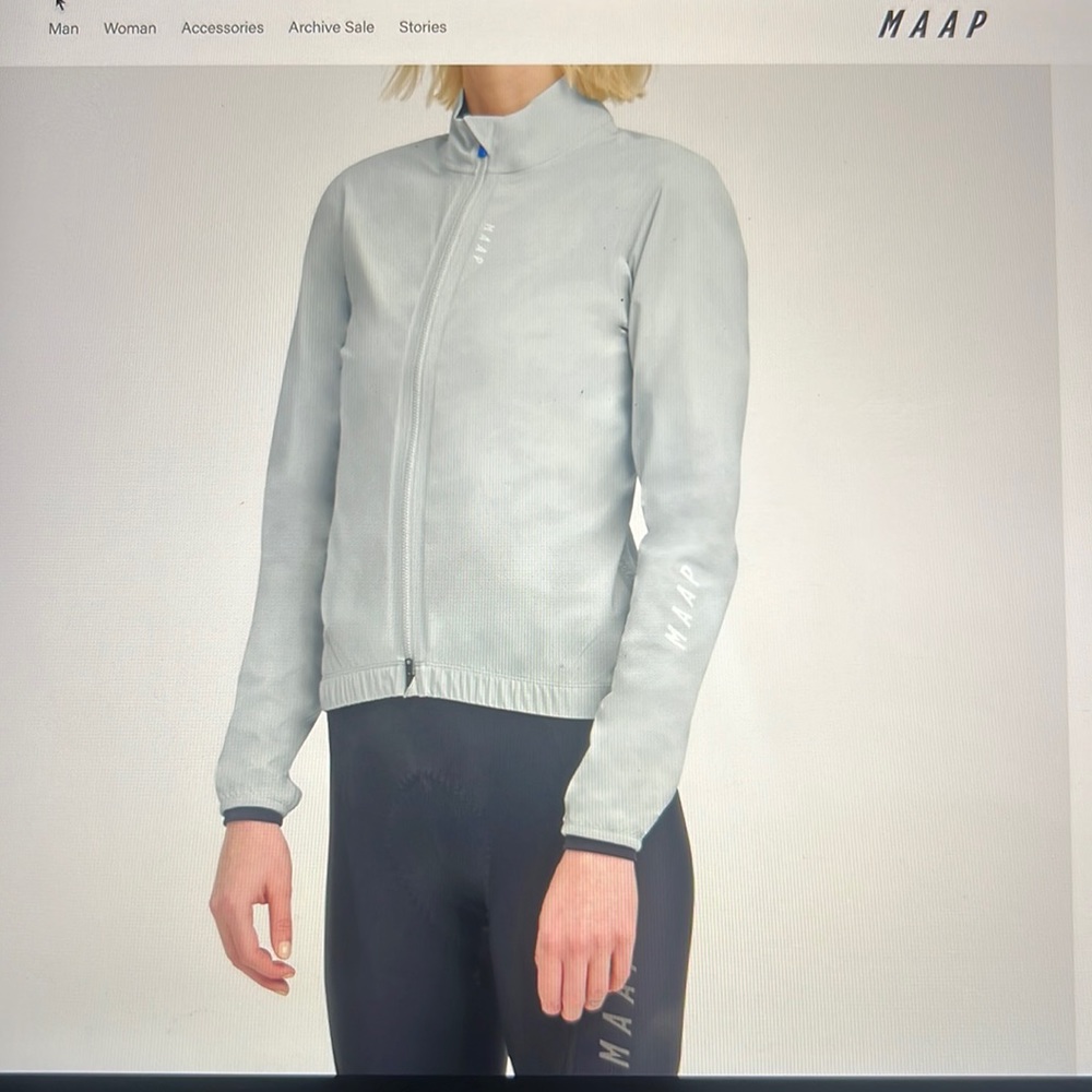 Women's cycling Maap Prime Jacket in grey mist. Brand new with tags on.